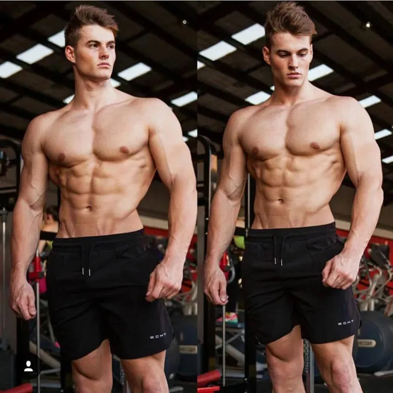 2023 New Men Gym Fitness Loose Shorts Bodybuilding Joggers Summer Quick-dry Cool Short Pants