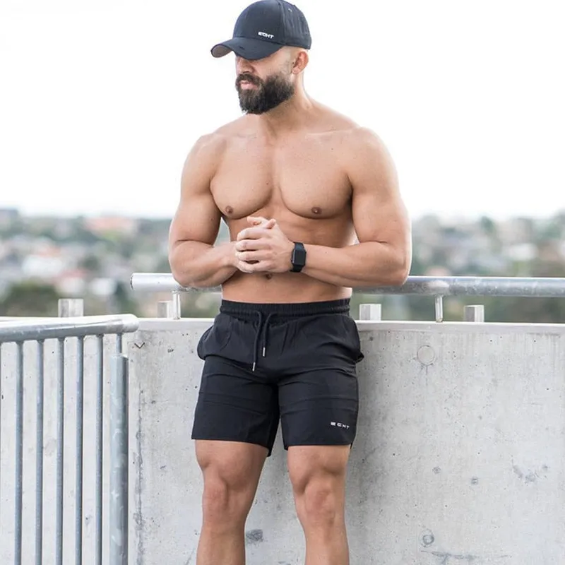 2023 New Men Gym Fitness Loose Shorts Bodybuilding Joggers Summer Quick-dry Cool Short Pants