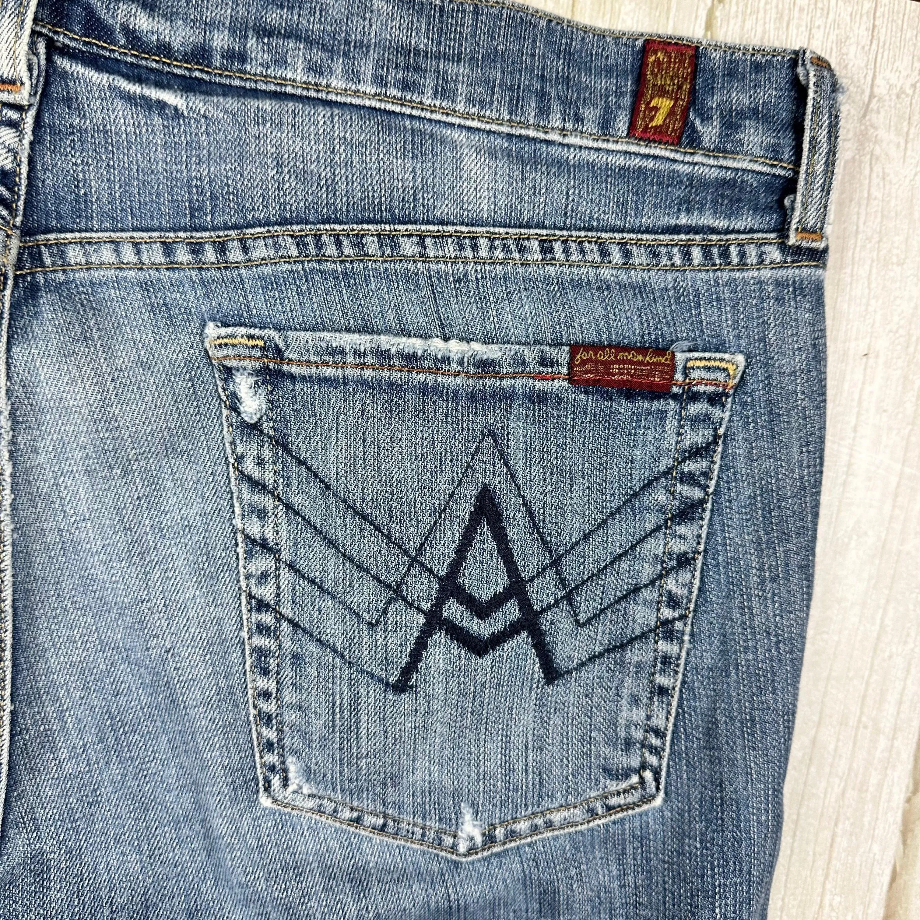 7 for all Mankind Mens ' A Pocket Bootcut'  Straight Jeans - Size 38/32