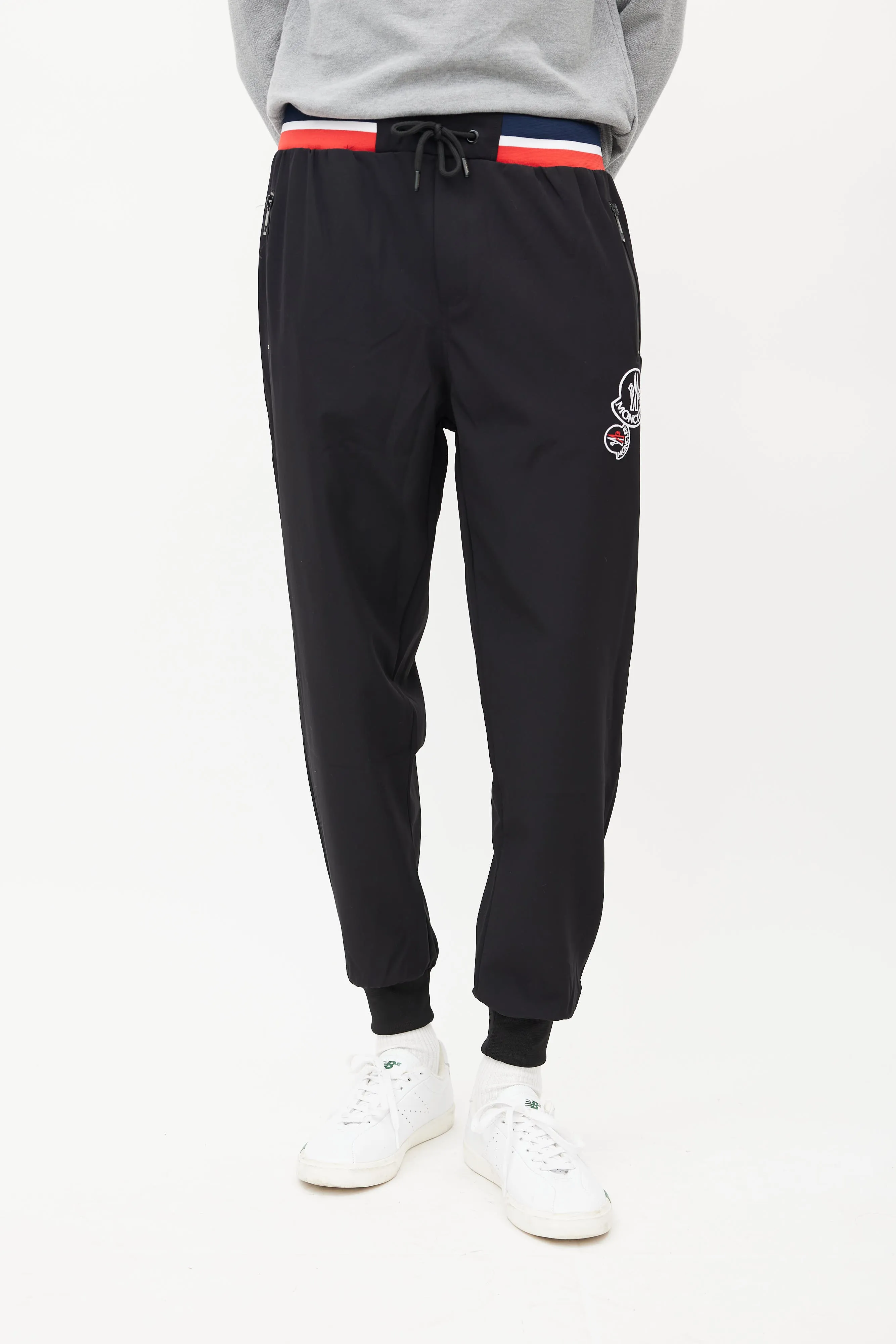 Black & Multicolour Striped Jogger