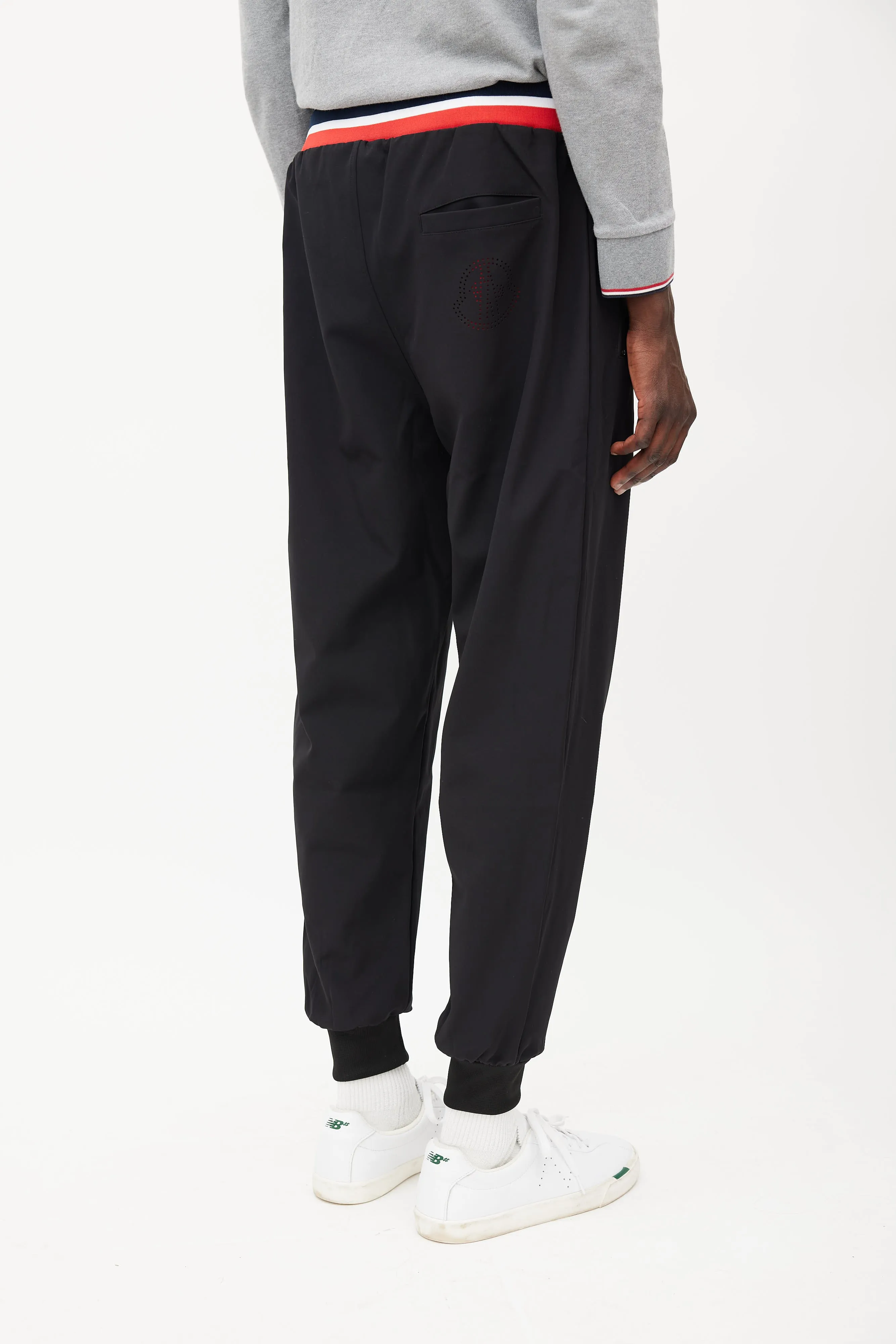 Black & Multicolour Striped Jogger