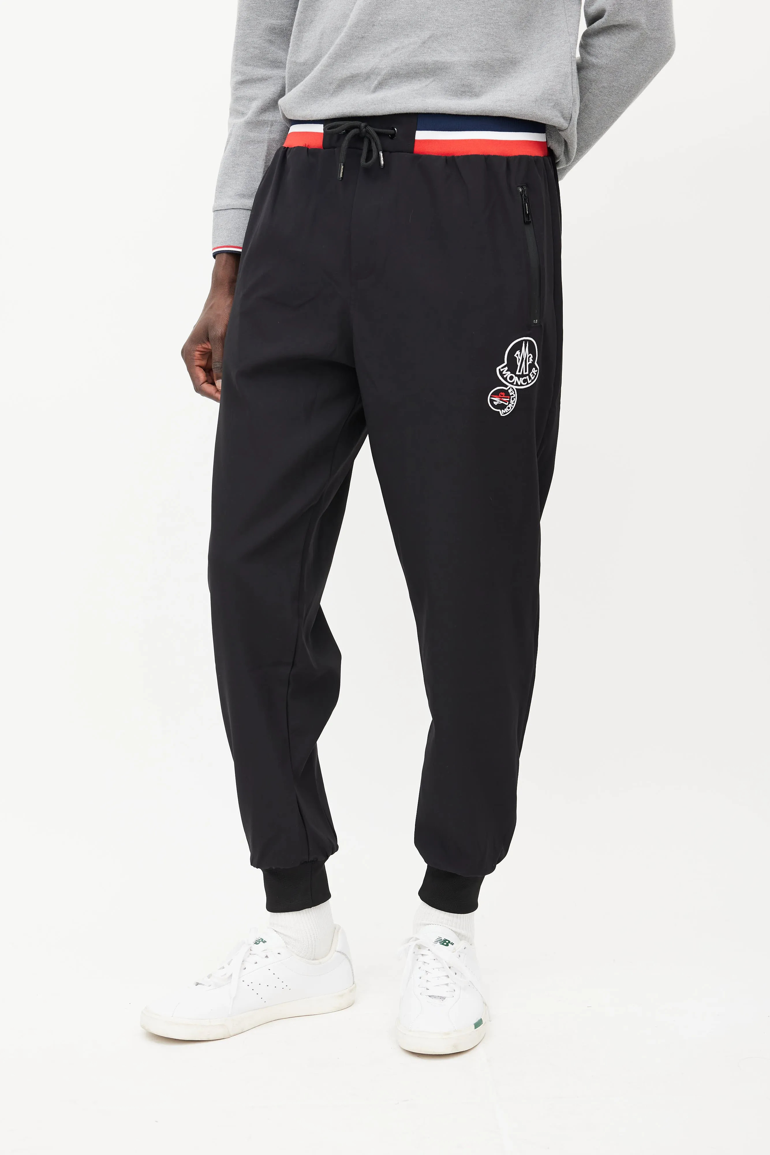 Black & Multicolour Striped Jogger