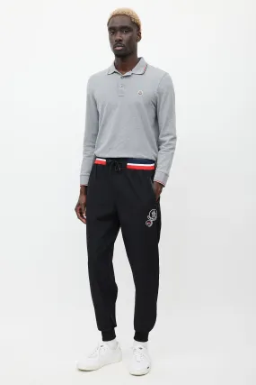 Black & Multicolour Striped Jogger