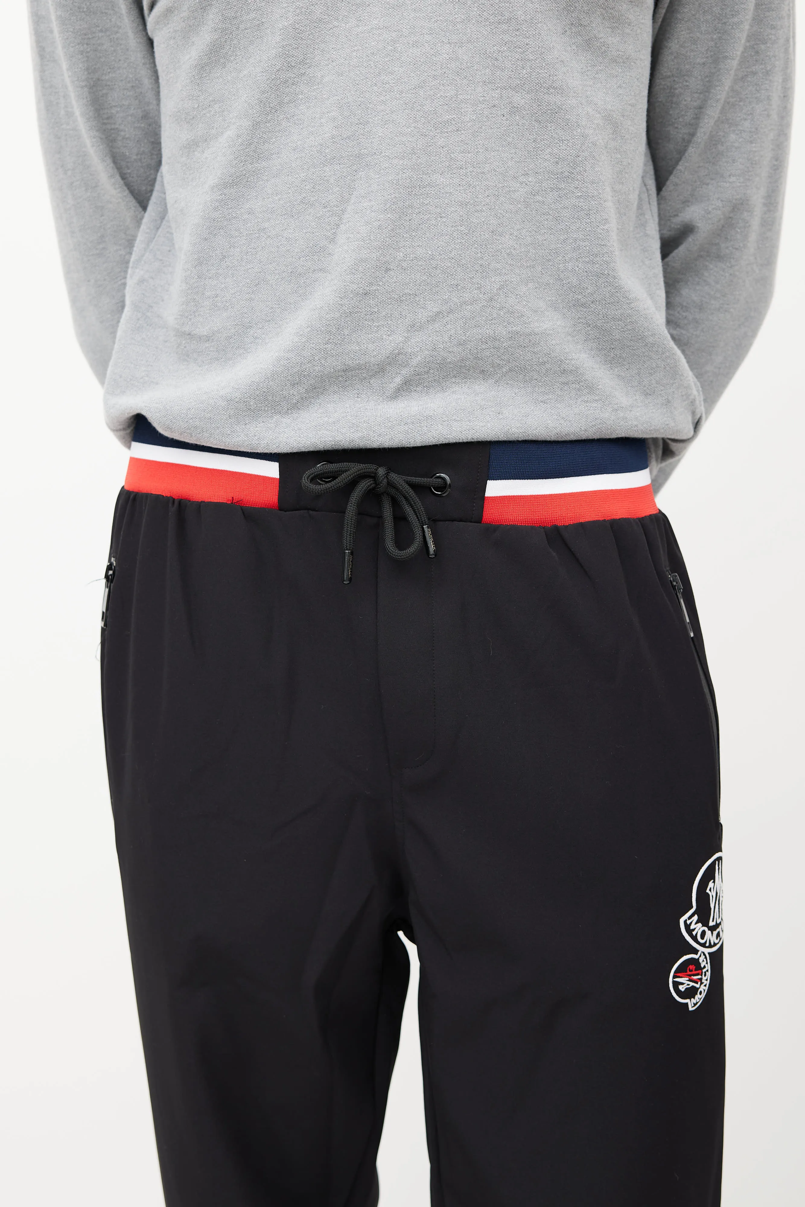 Black & Multicolour Striped Jogger