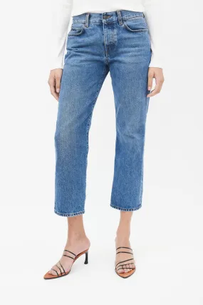 Blue Medium Wash Straight Leg Jeans
