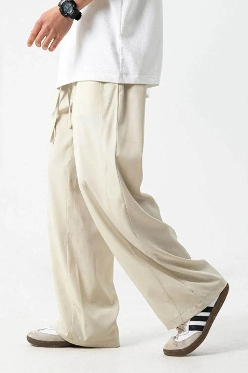Drawstring Wide Leg Pants