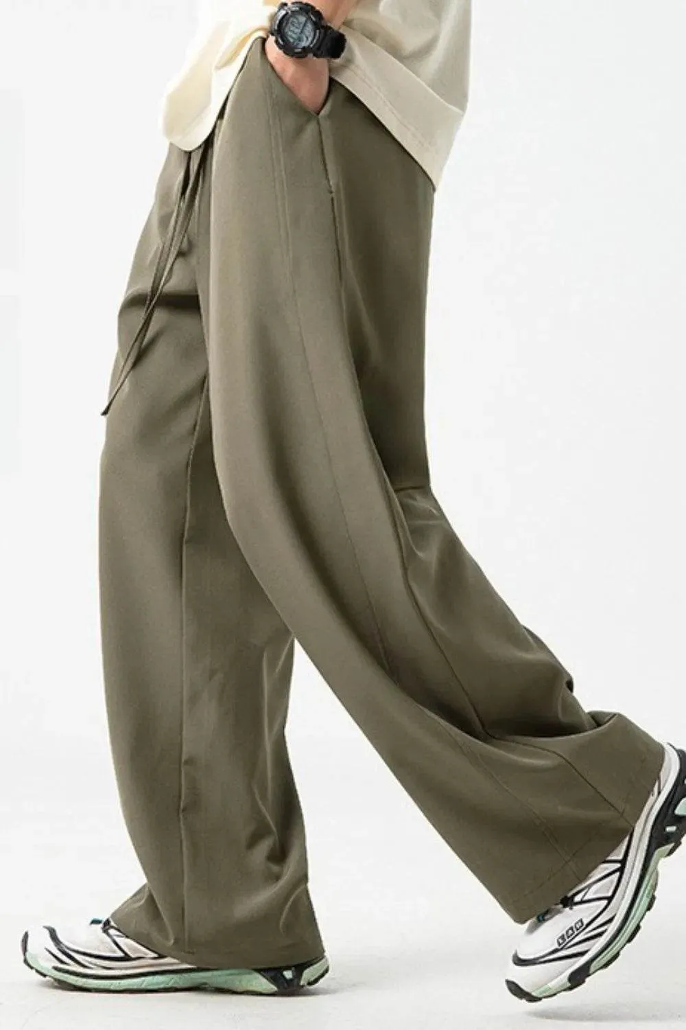Drawstring Wide Leg Pants