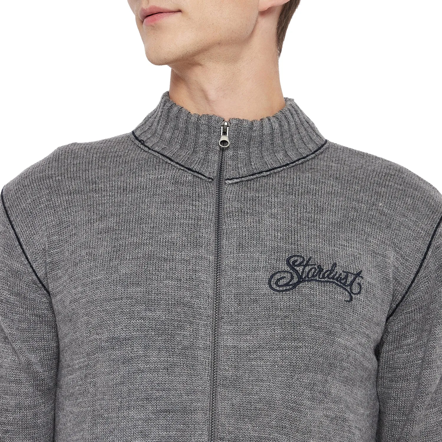 Duke Stardust Men Full Sleeve Zipper Sweater (SDS527)