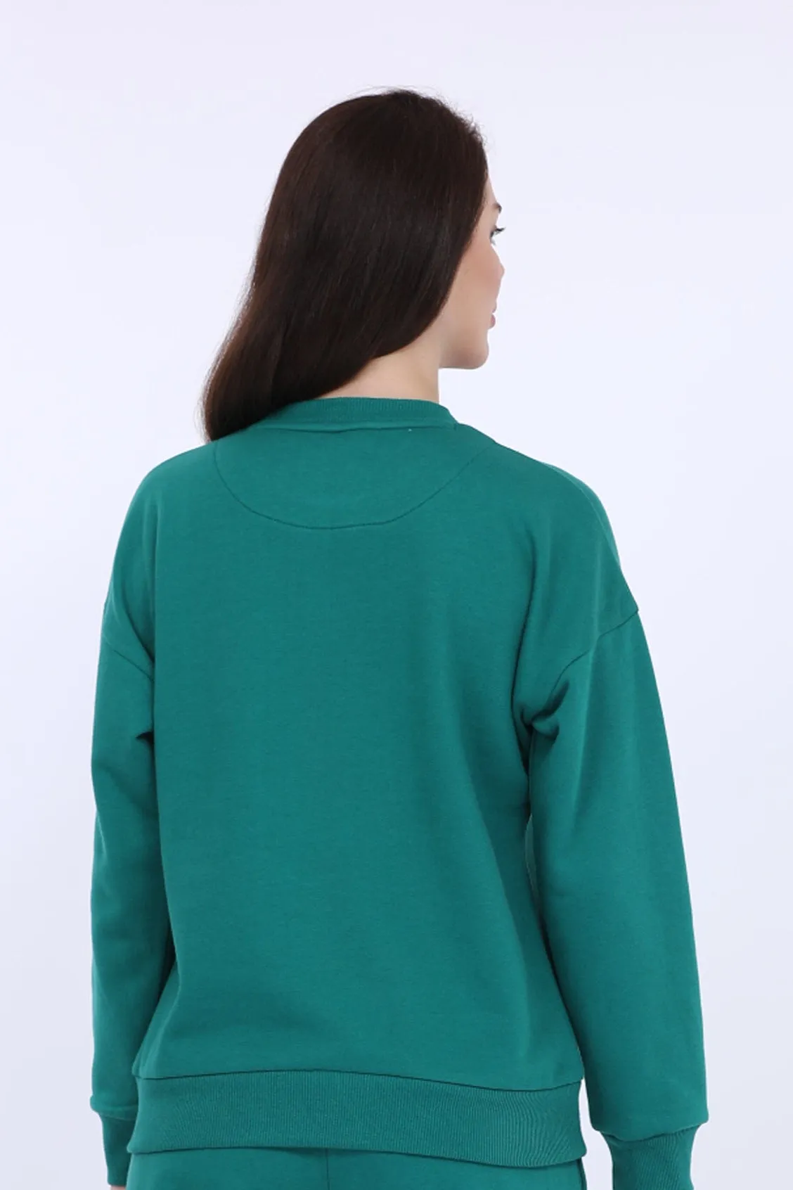 Fleece Green Printed AVN Sweat Shirt