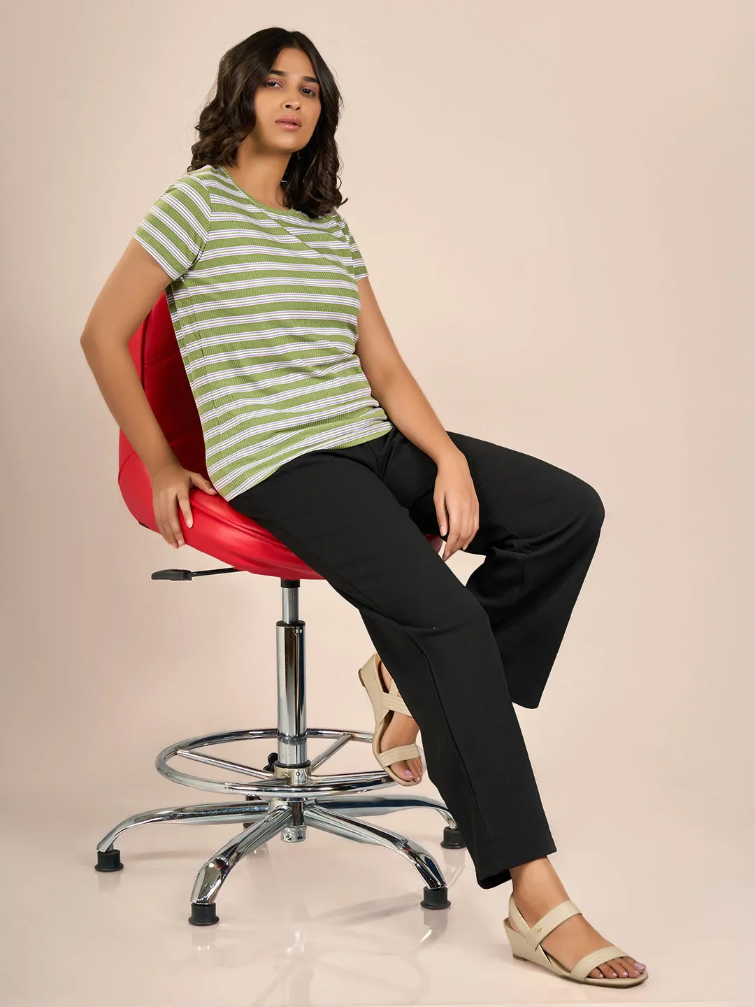 Green Rib FT Stripes T-Shirt