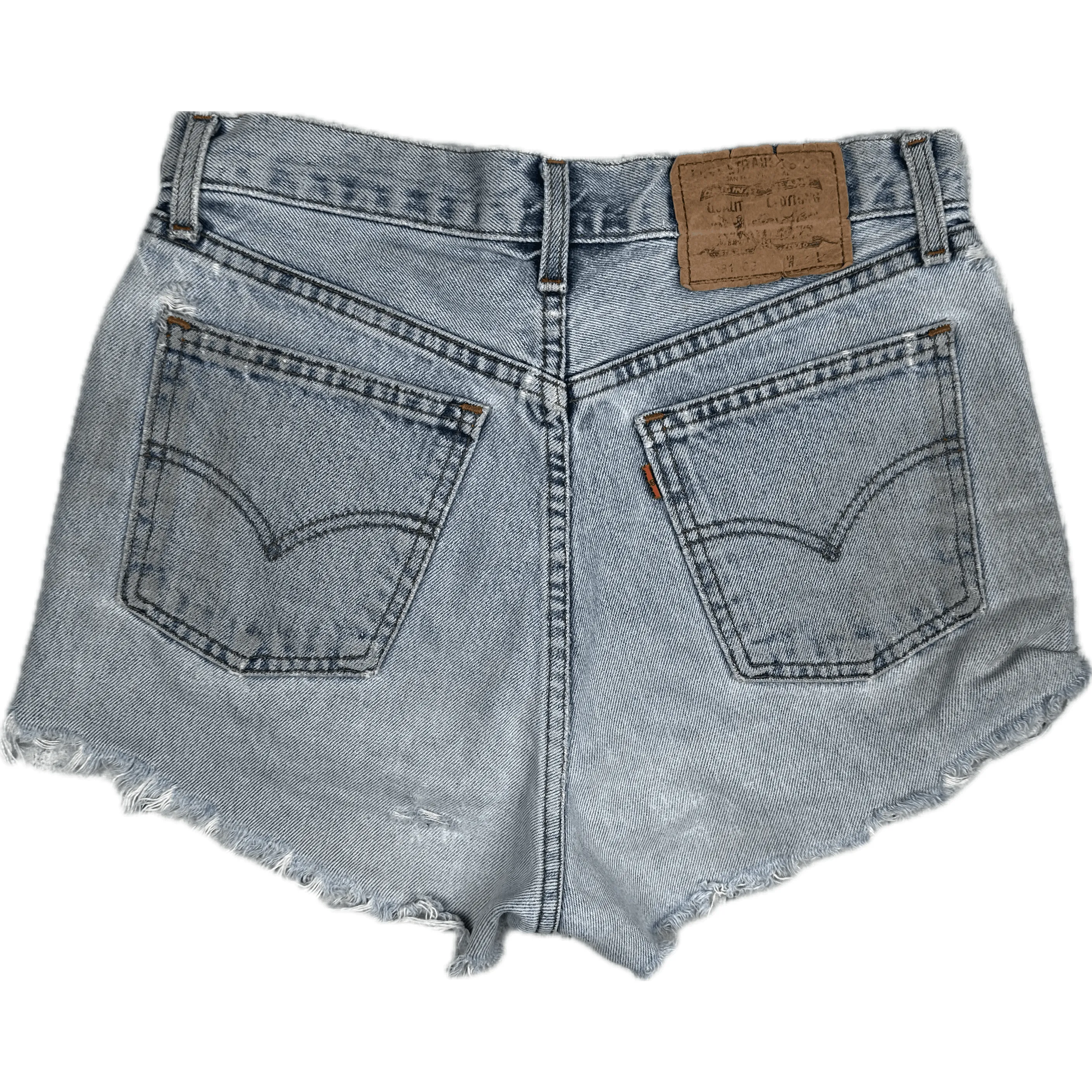 Levis Reworked Ladies High Rise Destroyed Denim Shorts - Size 27"