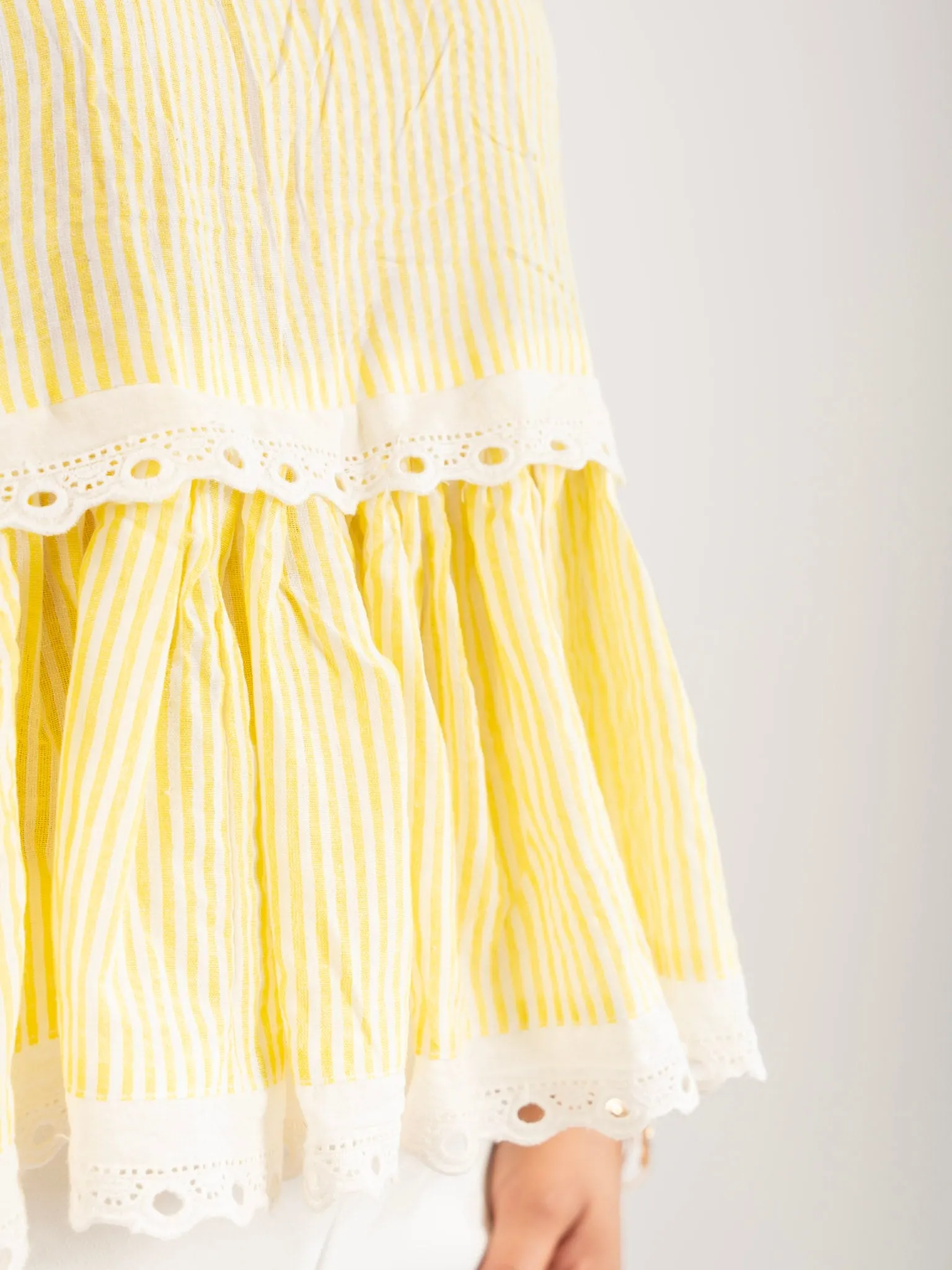 MONOMEE LILIBET YELLOW STRIPED TOP