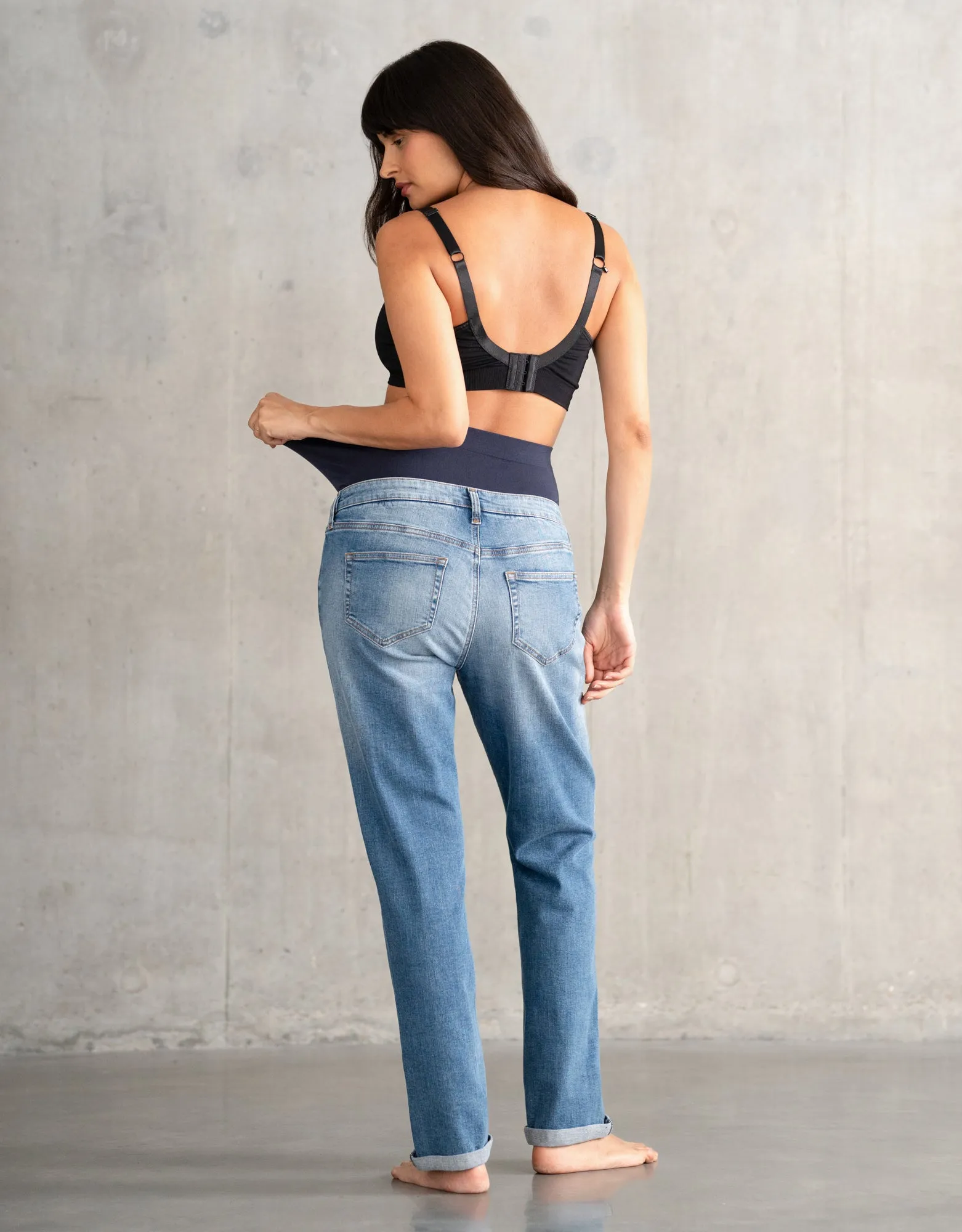 Organic Ripped Boyfriend Maternity Jeans