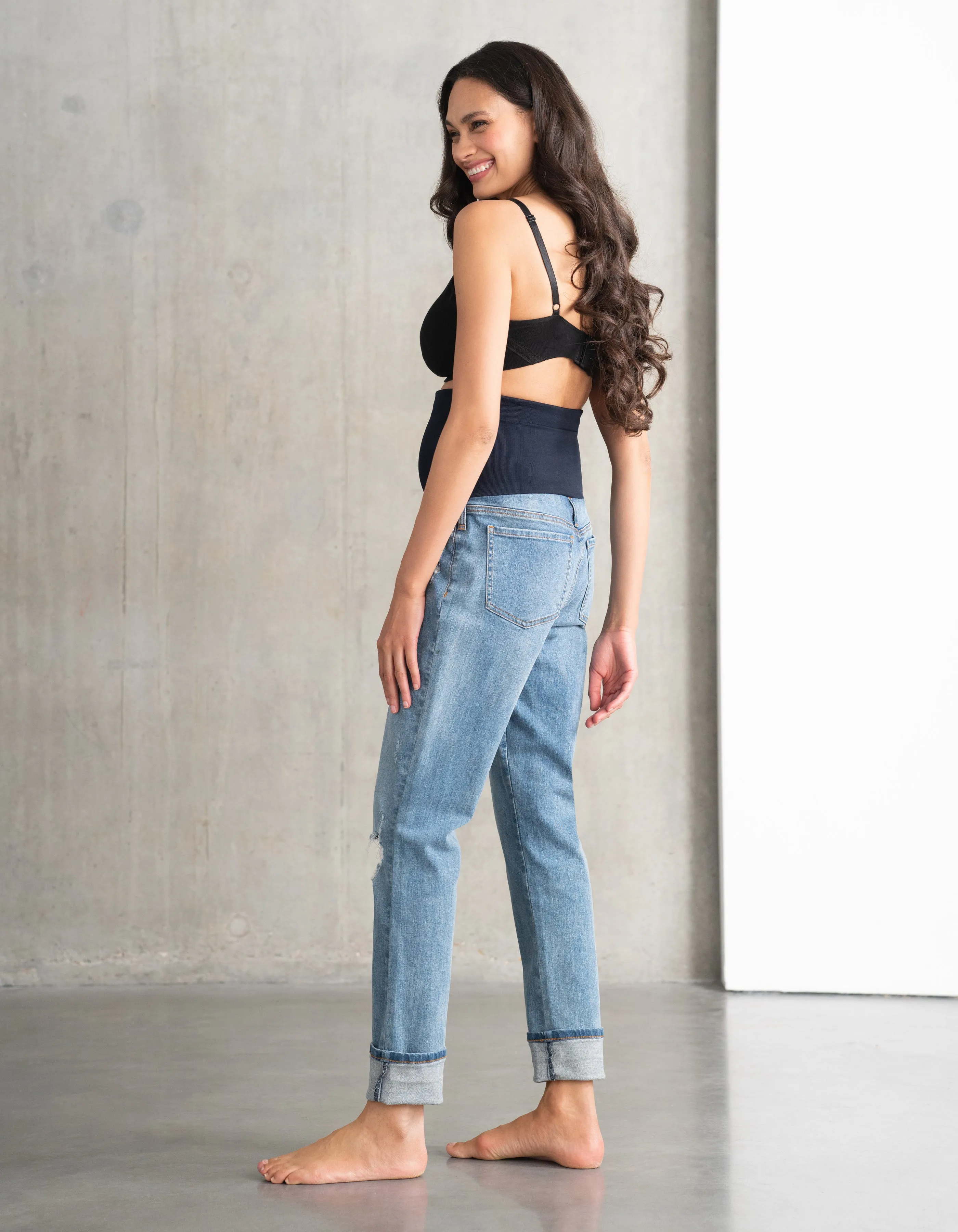 Organic Ripped Post-Maternity Boyfriend Jeans