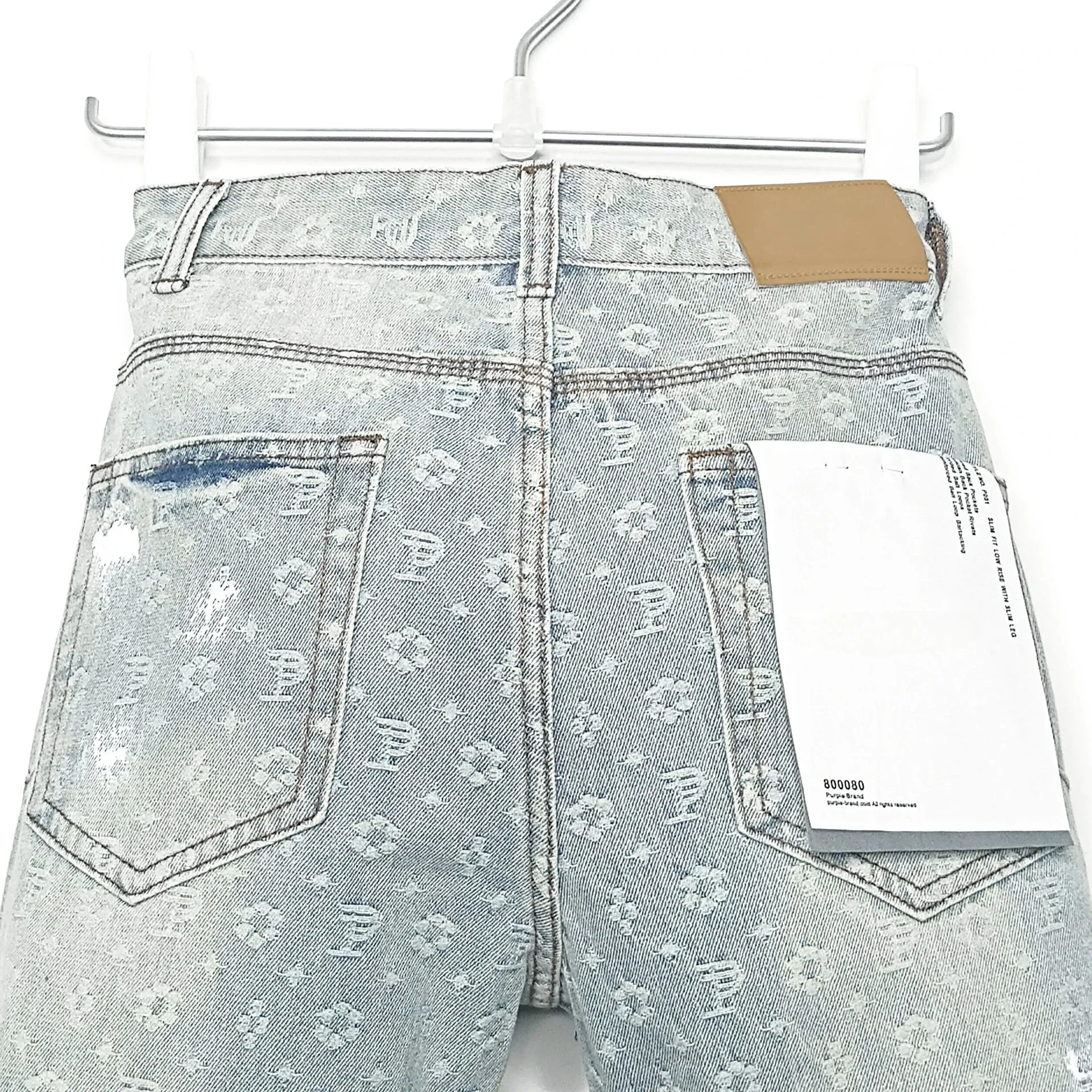 Purples Jeans American High Street Ripped White Paint Alphabet Embroidered Jeans Brands Pants
