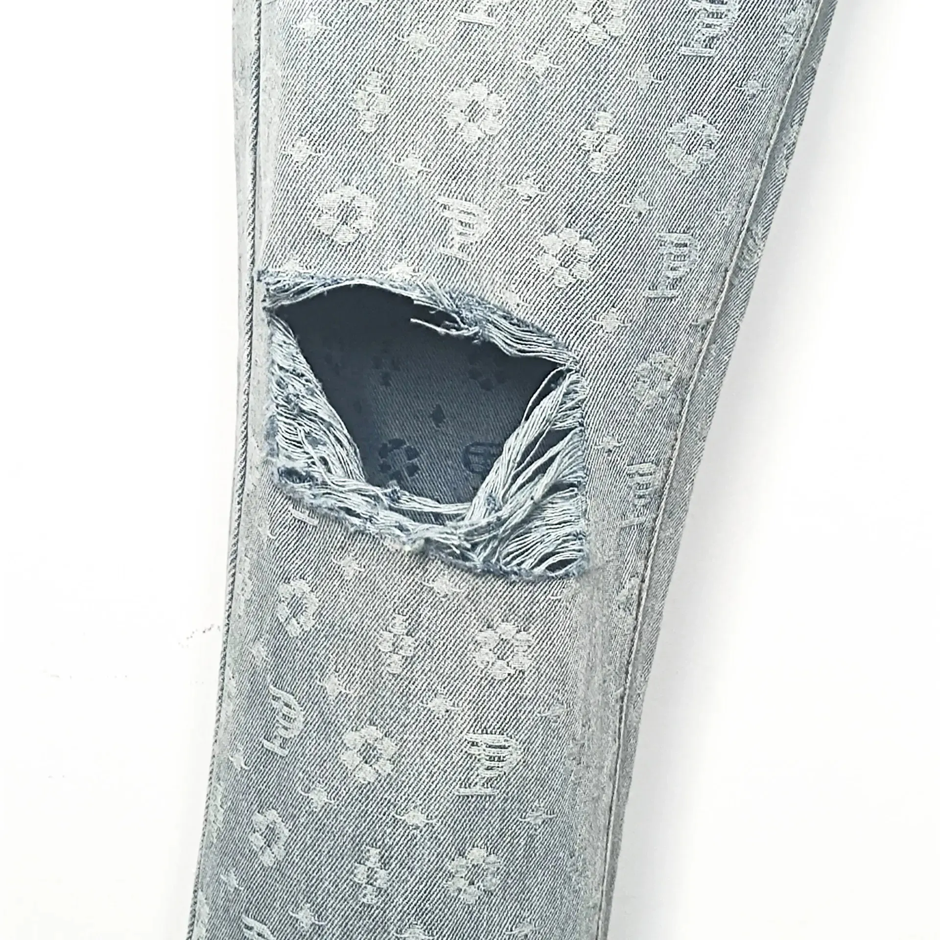 Purples Jeans American High Street Ripped White Paint Alphabet Embroidered Jeans Brands Pants