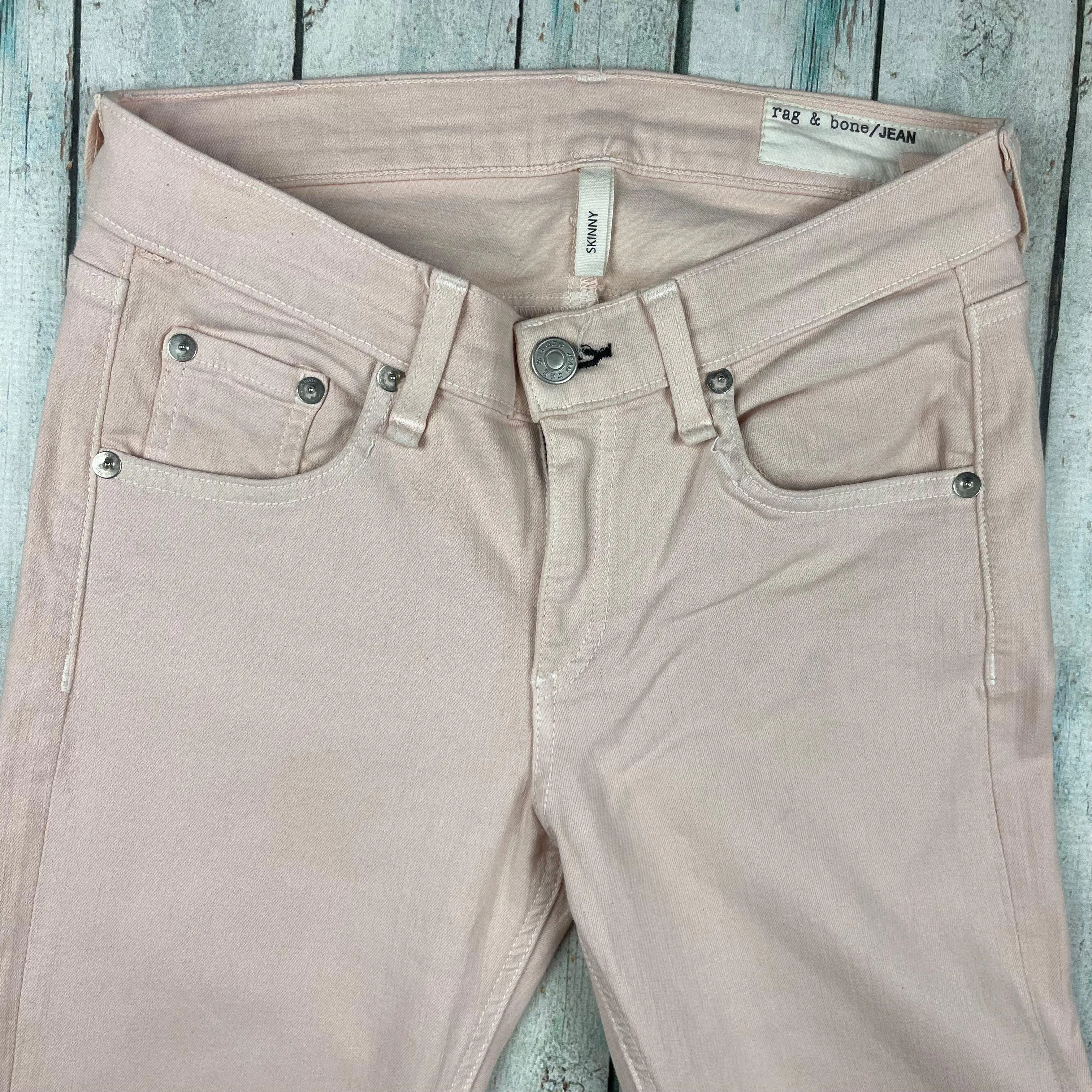 Rag & Bone 'Skinny' Peach Stretch Jeans- Size 25