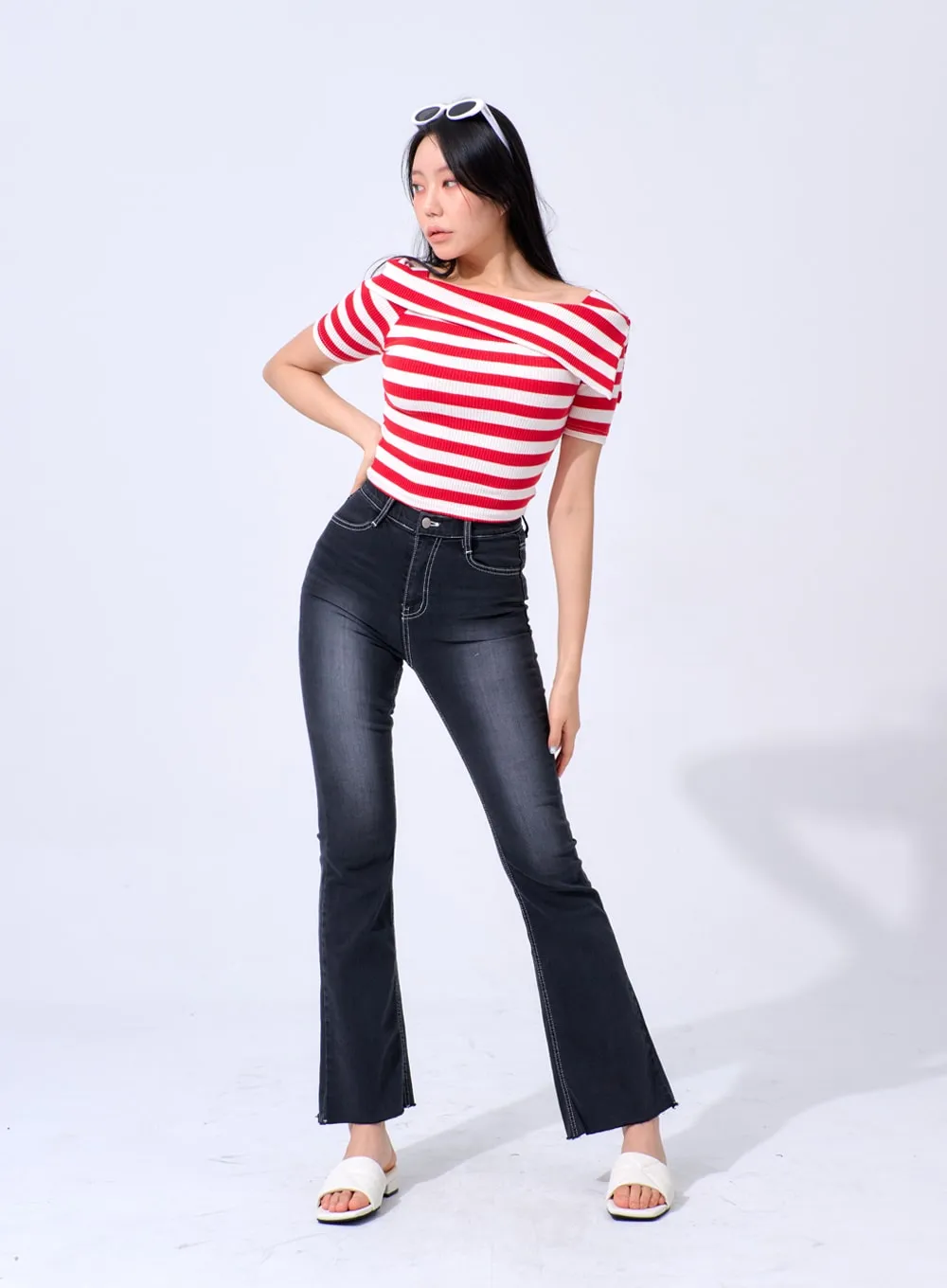 Skinny Ankle Bootcut Jeans IA324