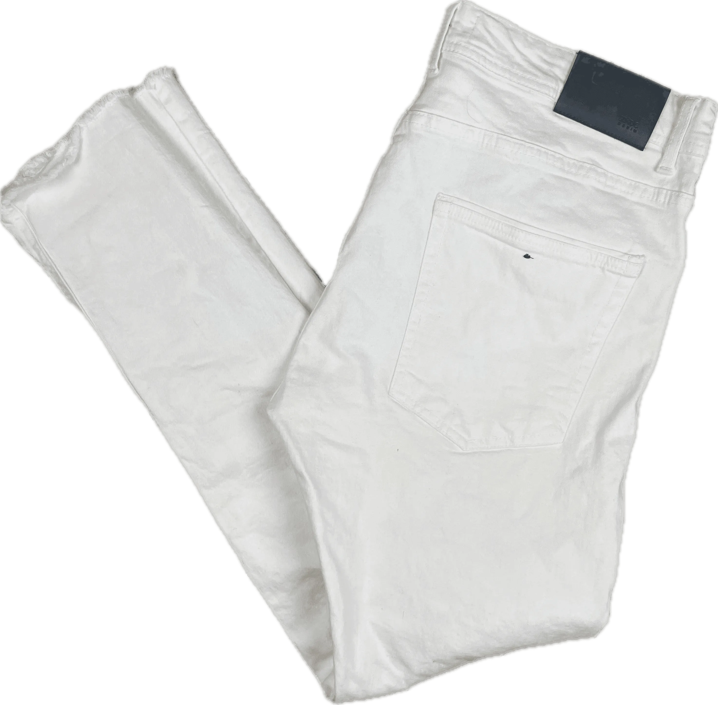 ZMDC Denim White Mens Skinny Fit Destroyed Bull Denim Jeans -Size 34