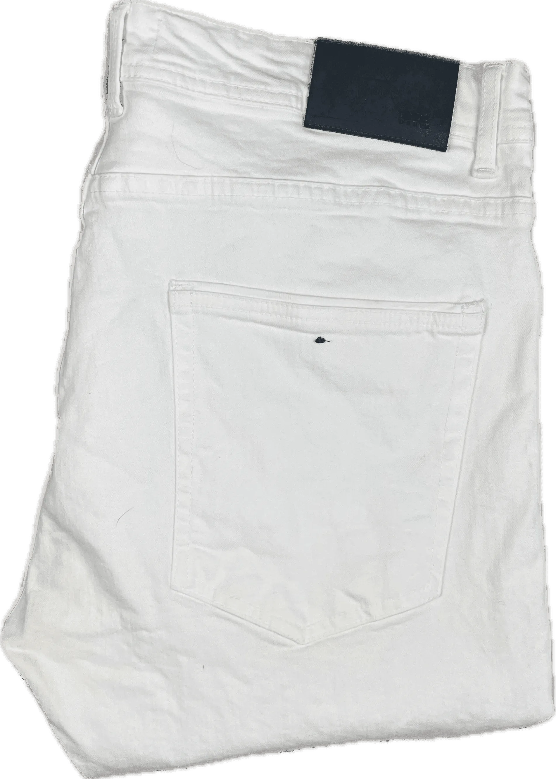 ZMDC Denim White Mens Skinny Fit Destroyed Bull Denim Jeans -Size 34